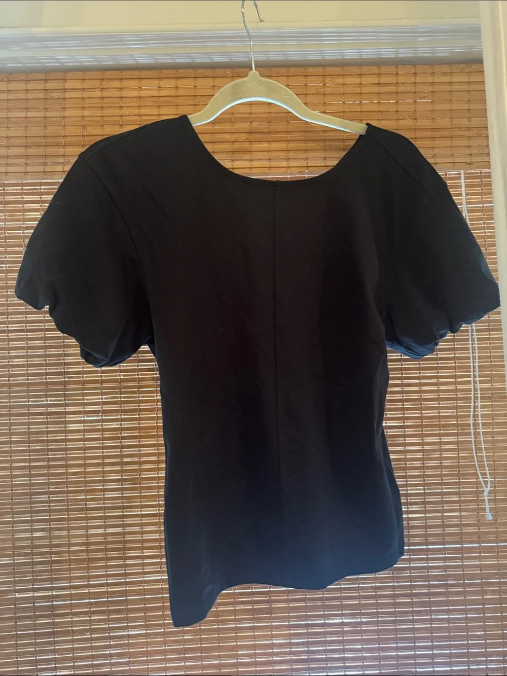 J. Crew Black Gathered Tie-Back Women’s Top